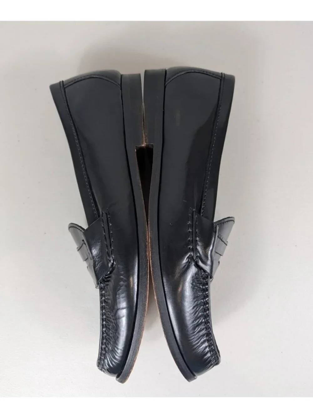 Land's End penny loafers in black leather men's size 11